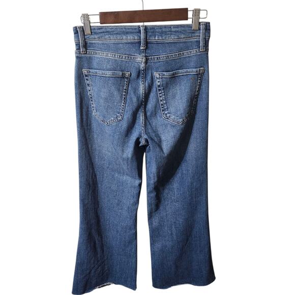 Pilcro Designed By Phila Womens 27' Blue Denim Wide-Leg High Rise Raw Hem Jeans - Picture 5 of 11